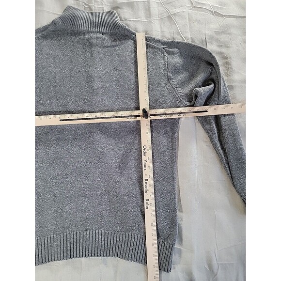 Oscar De La Renta Sweater Mens L 1/4 Zip Pullover Gray Preppy Casual Soft Knit - Picture 10 of 12
